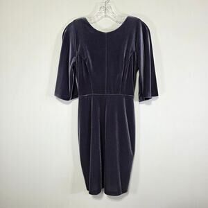 Amanda Uprichard Gray Velvet Midi Dress Size Small **Flaw**